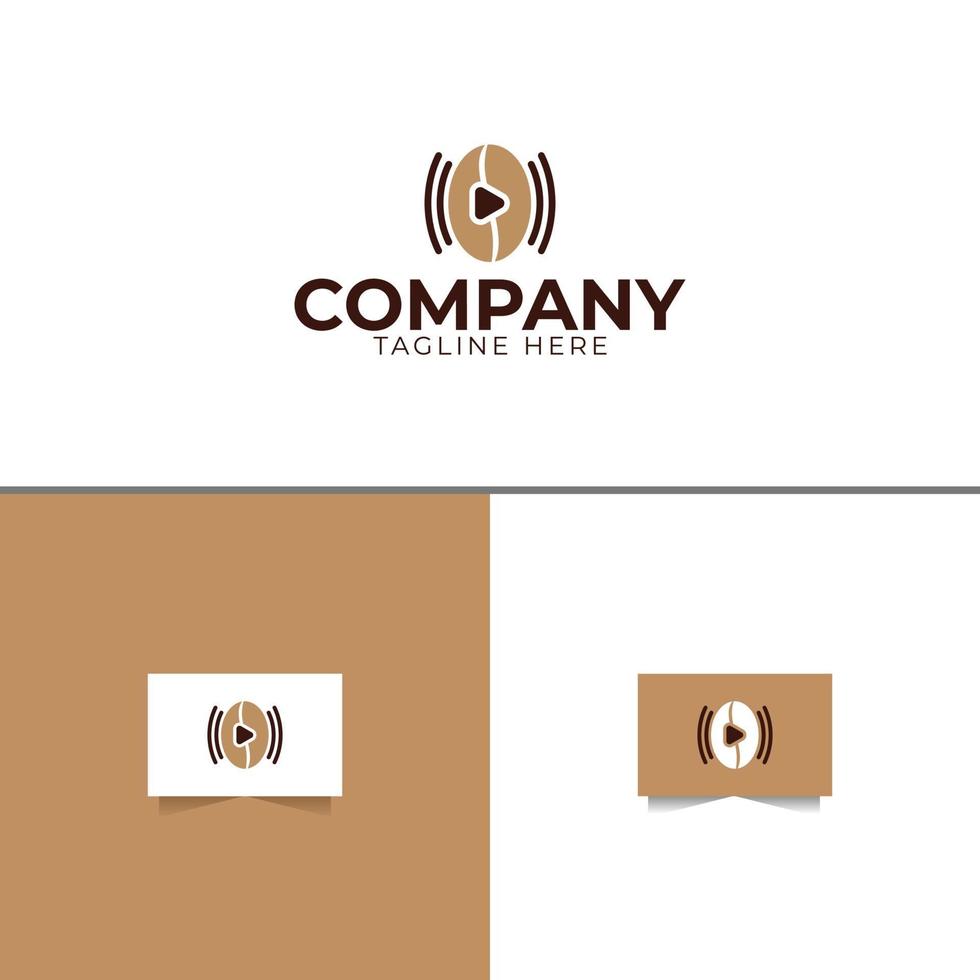 modelo de design de logotipo de música de café vetor