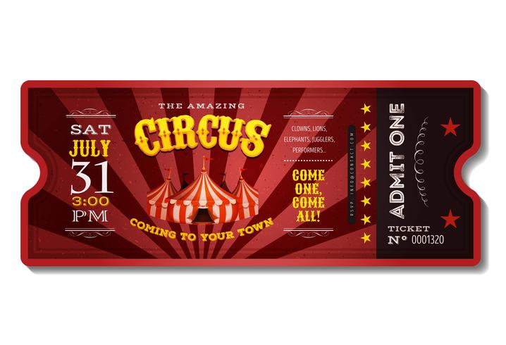 Bilhete de circo vintage vetor