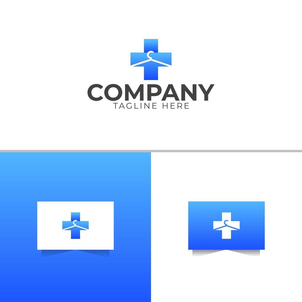 modelo de design de logotipo de roupas médicas vetor