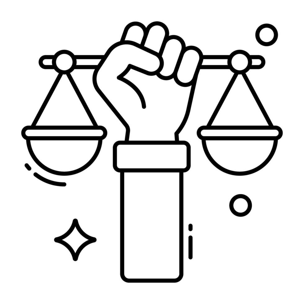 ícone de design exclusivo da justiça vetor