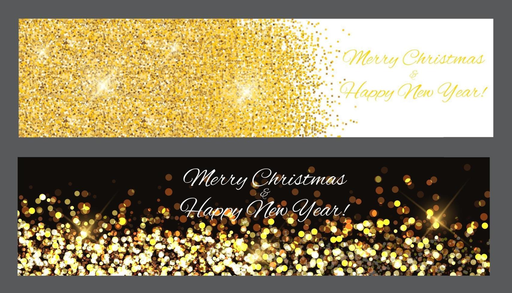 banners de brilhos de ouro. beleza abstrata feliz natal e ano novo vetor