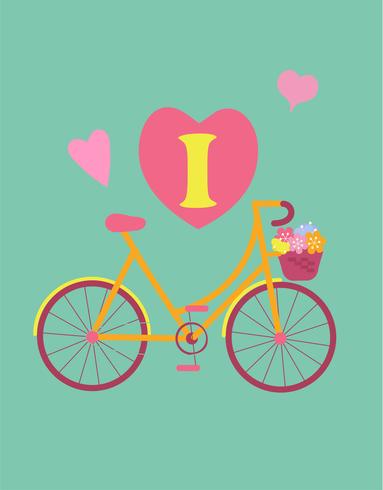 Cartaz de cor vintage de conceito de bicicleta. vetor