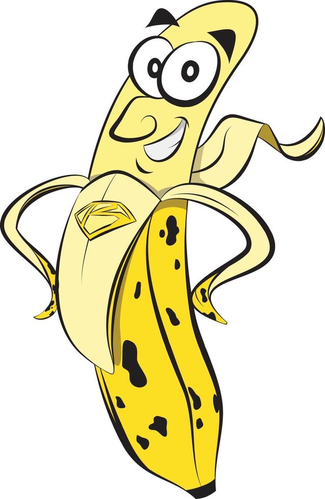 personagem de super-herói de banana saudável para livros infantis. clip art fofo de frutas vetor