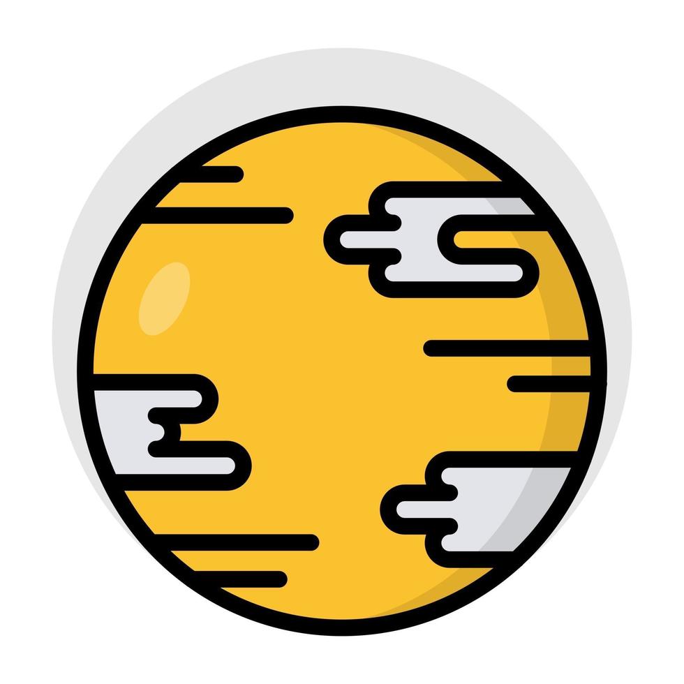 um design plano, ícone do planeta sol vetor