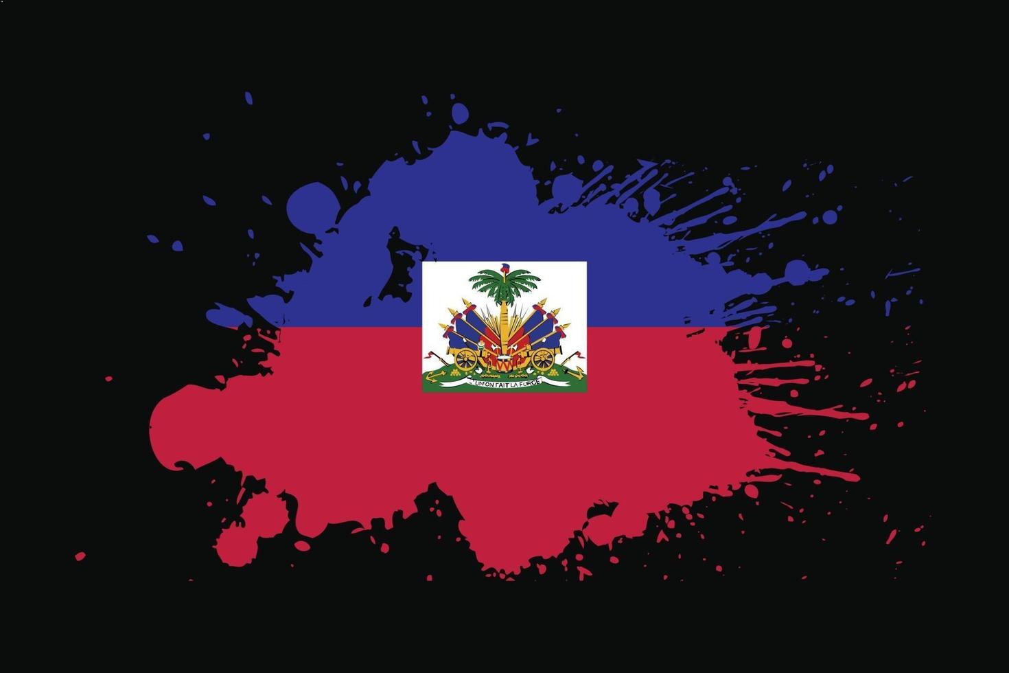 bandeira haiti com desenho de efeito grunge vetor