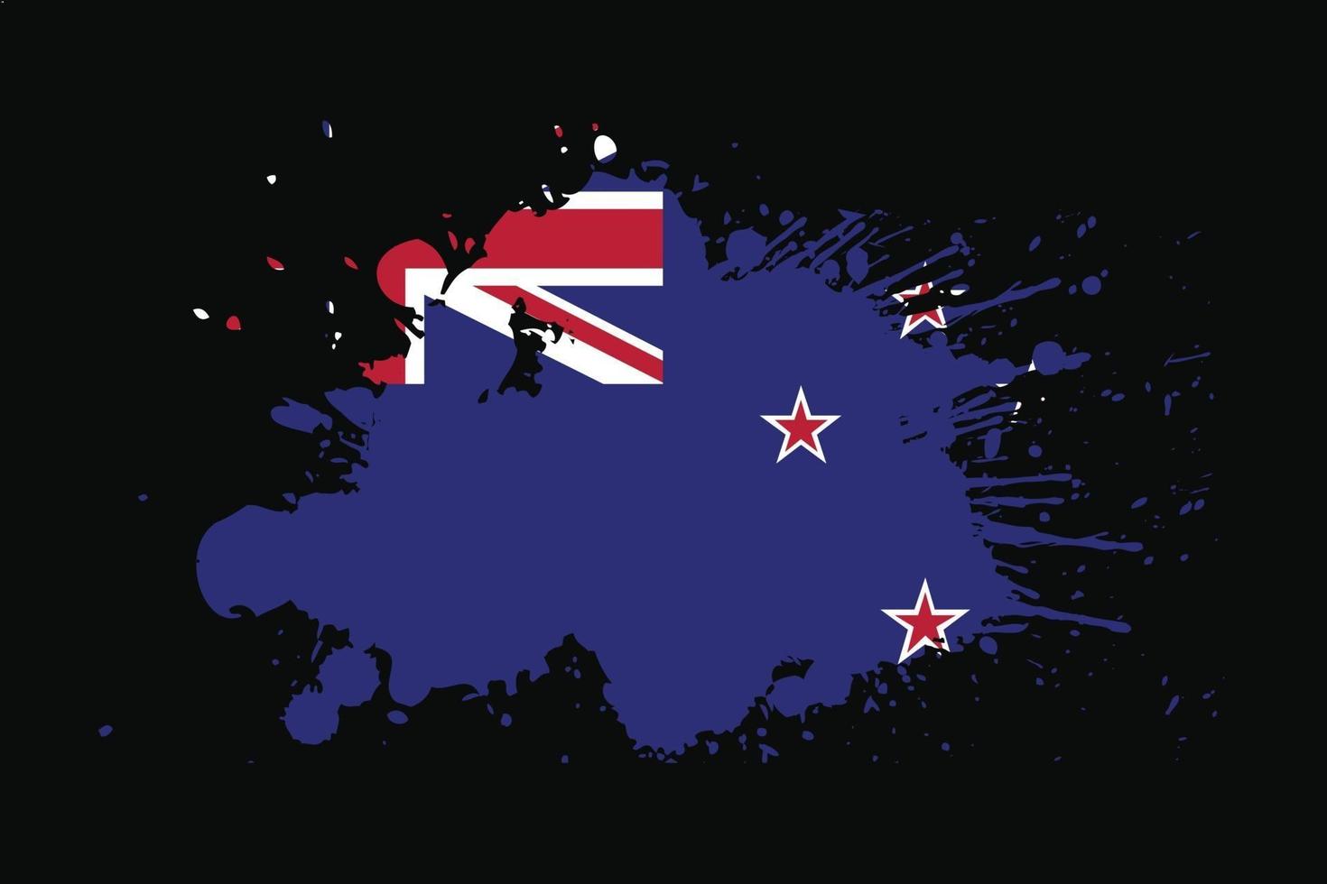 bandeira da nova zelândia com desenho de efeito grunge vetor