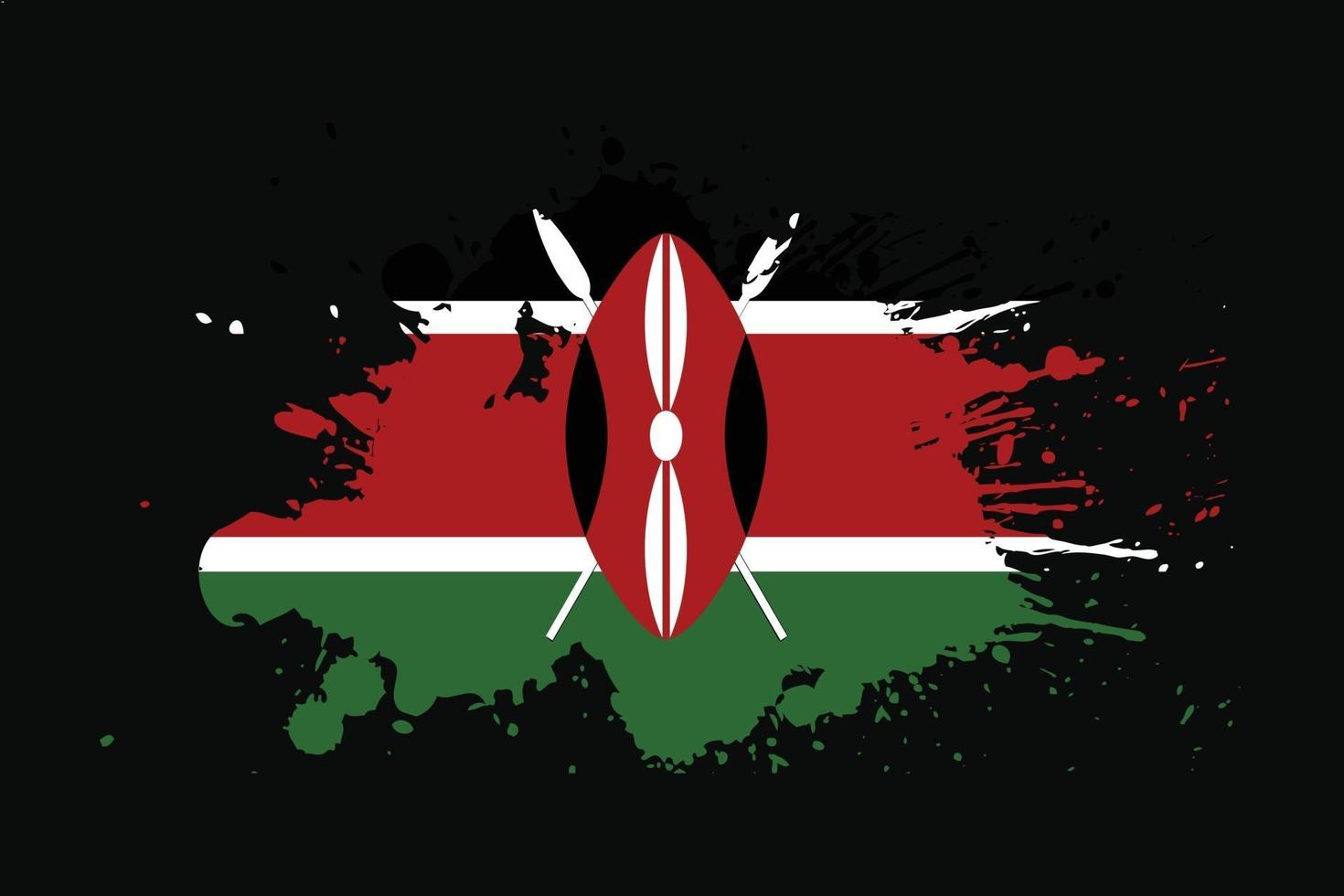 Bandeira do Quênia com desenho de efeito grunge vetor