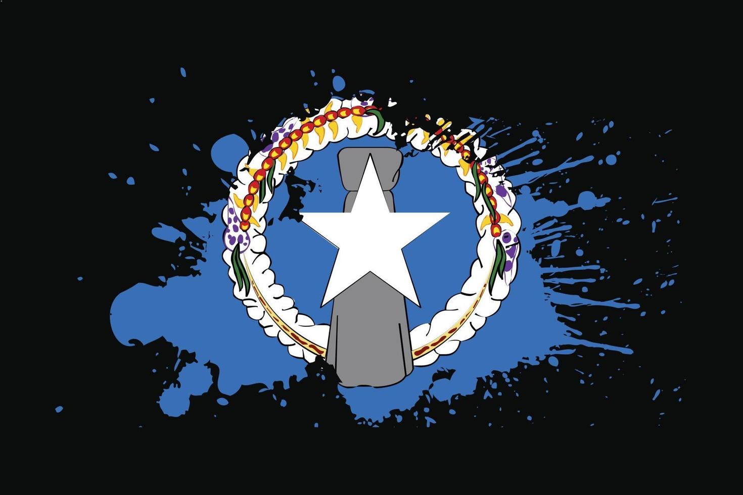 Bandeira das Ilhas Marianas do Norte com desenho de efeito grunge vetor