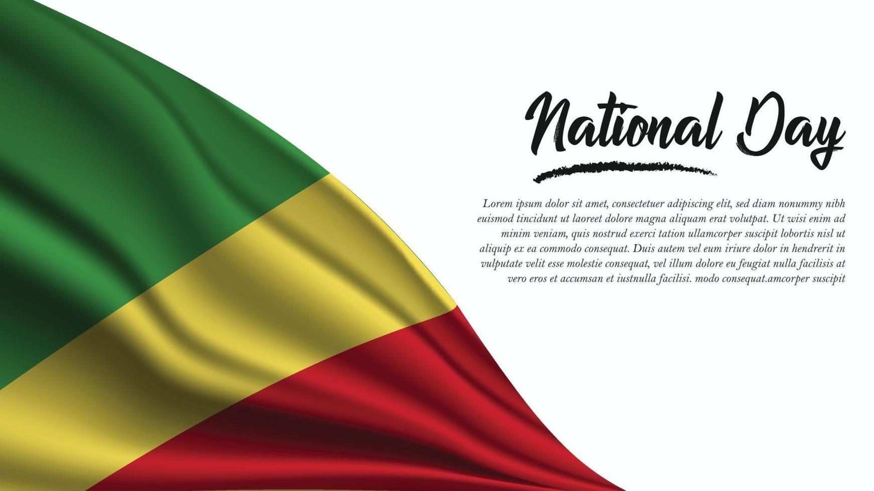 banner do dia nacional com fundo da bandeira da república do congo vetor