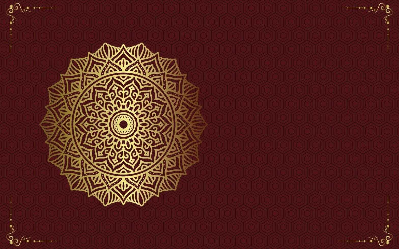 Fundo ornamentado de mandala de ouro de luxo para convite de casamento vetor