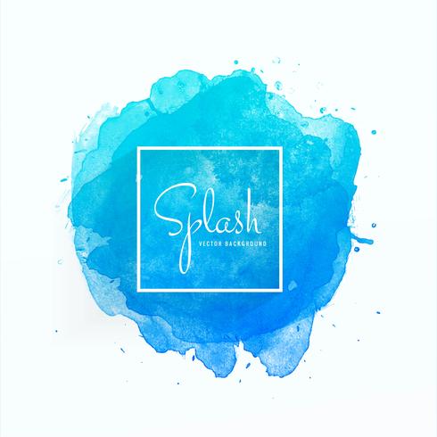 Mão desenhada design de respingo aquarela azul suave vetor