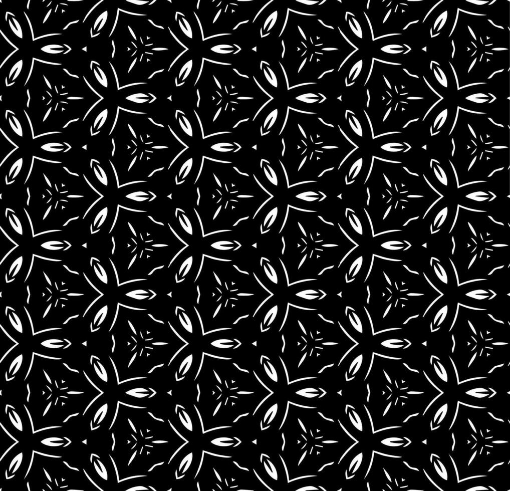 padrão abstrato sem costura preto e branco. fundo e pano de fundo. projeto ornamental em tons de cinza. ornamentos em mosaico. ilustração gráfica vetorial. vetor