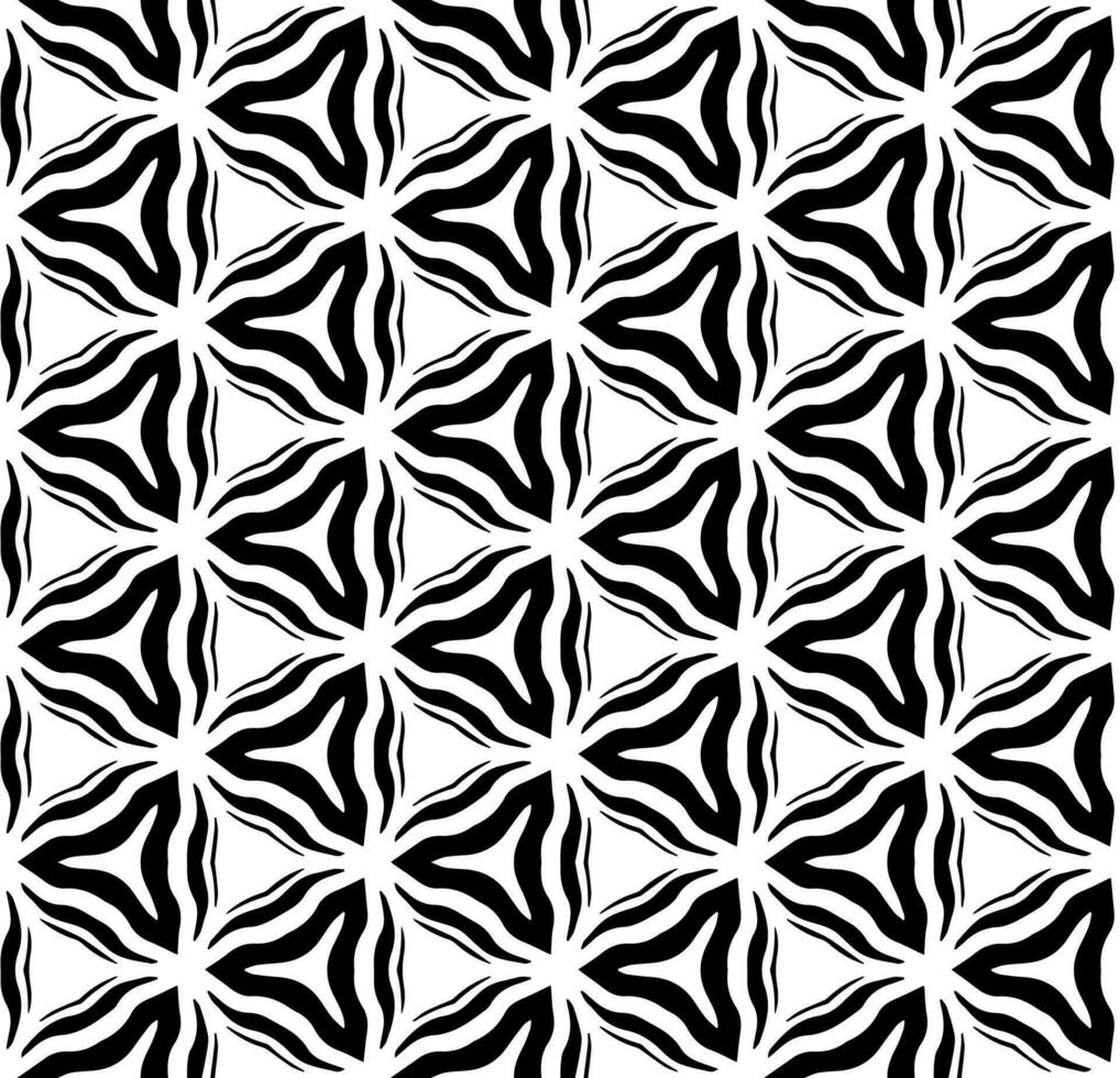 padrão abstrato sem costura preto e branco. fundo e pano de fundo. projeto ornamental em tons de cinza. ornamentos em mosaico. ilustração gráfica vetorial. vetor