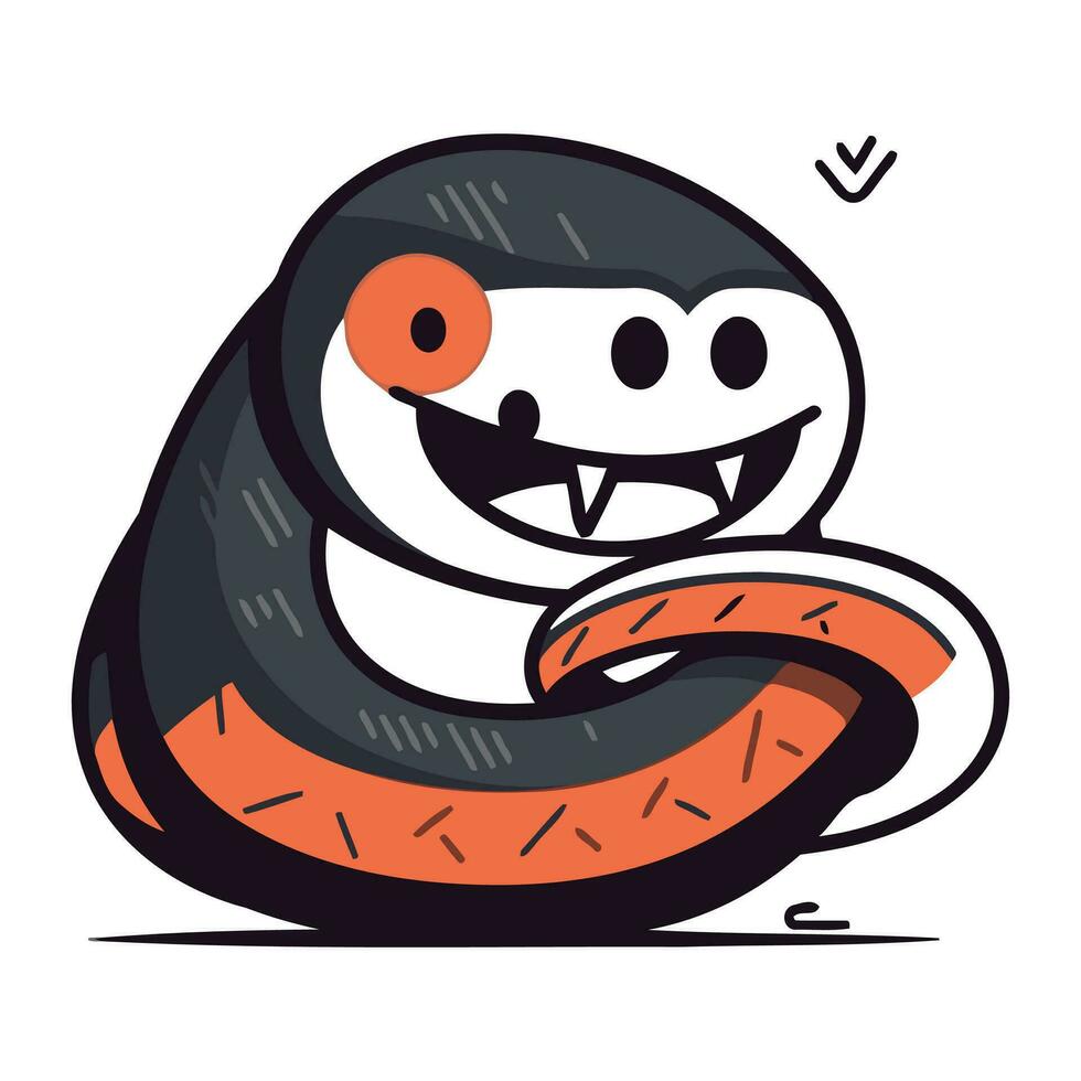 fofa desenho animado serpente. vetor ilustração. isolado em branco fundo.