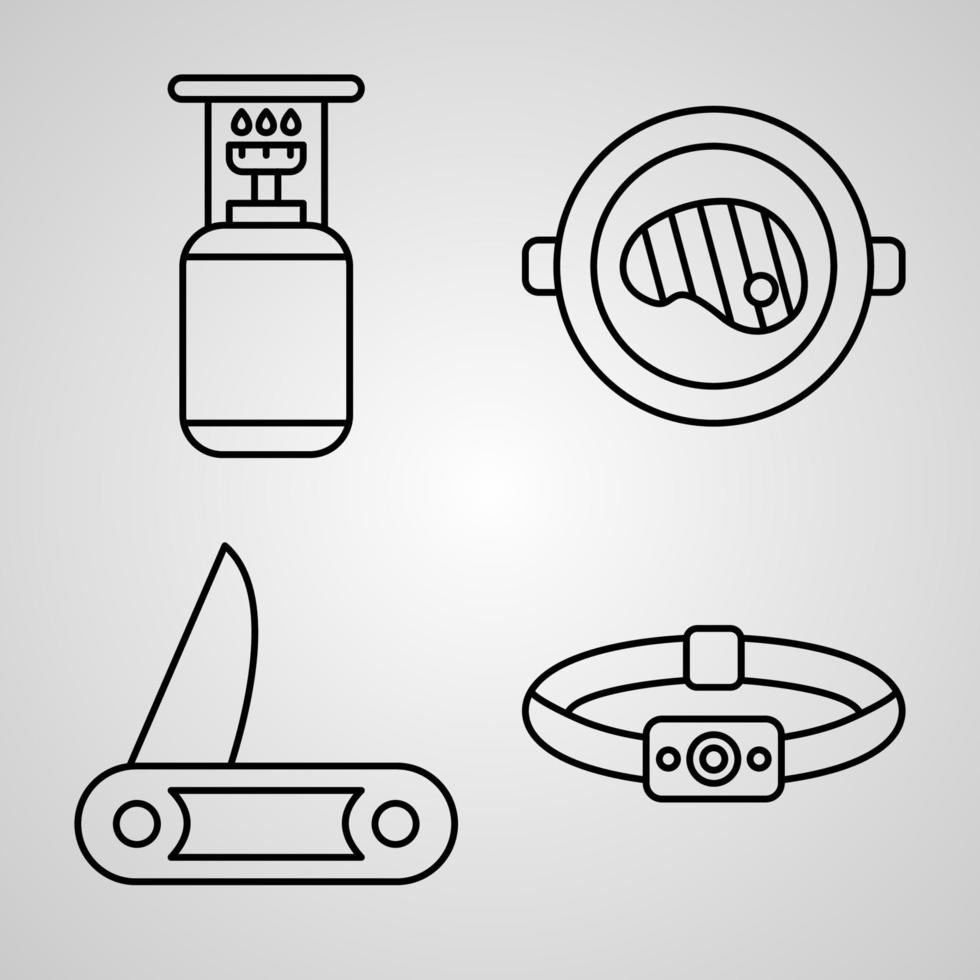 ícone de acampamento definir ilustração vetorial eps vetor