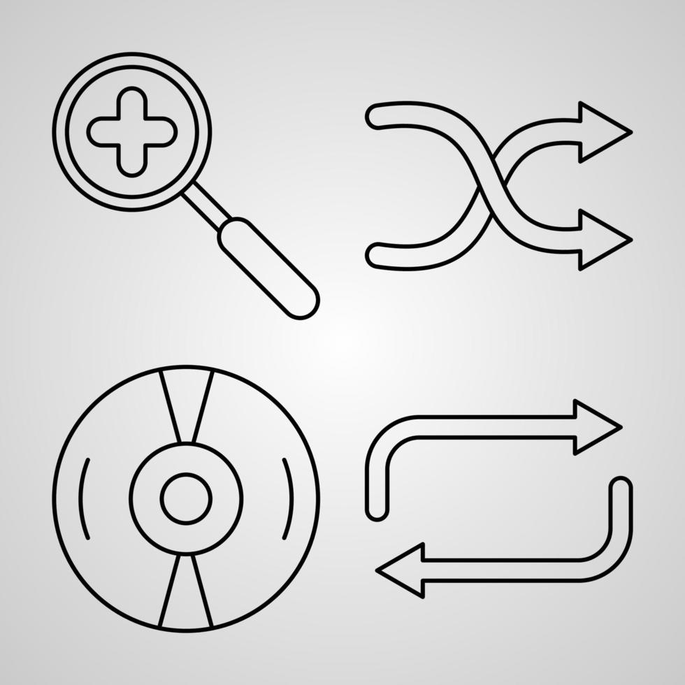 conjunto de ícones de elementos básicos ilustração vetorial eps vetor