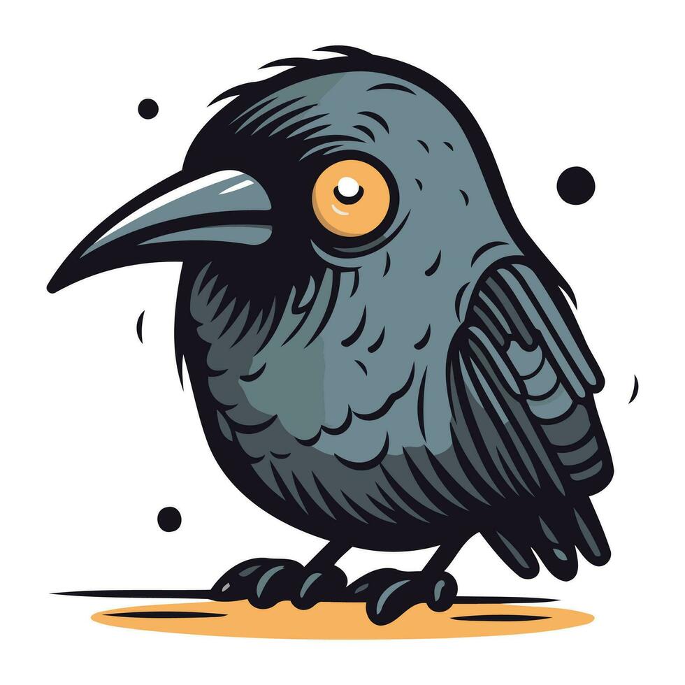 vetor ilustração do uma corvo. isolado em uma branco fundo.