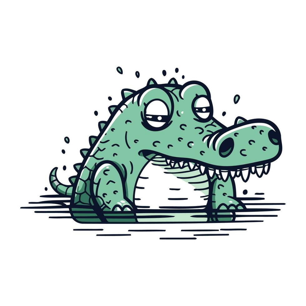 desenho animado crocodilo. vetor ilustração do uma desenho animado crocodilo.