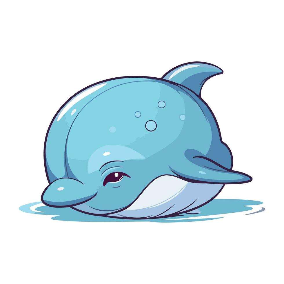 fofa desenho animado golfinho. vetor ilustração do uma fofa desenho animado golfinho.