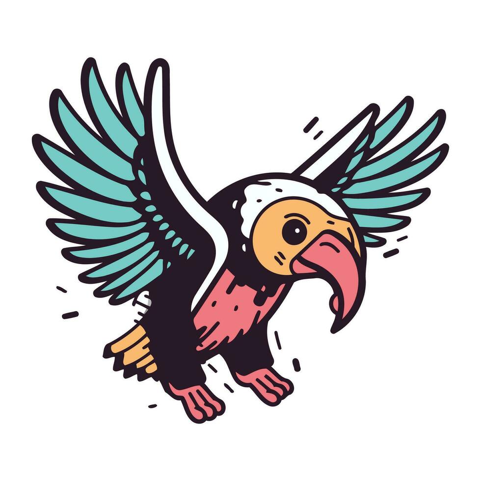 ilustração do uma abutre pássaro com asas. vetor ilustração.