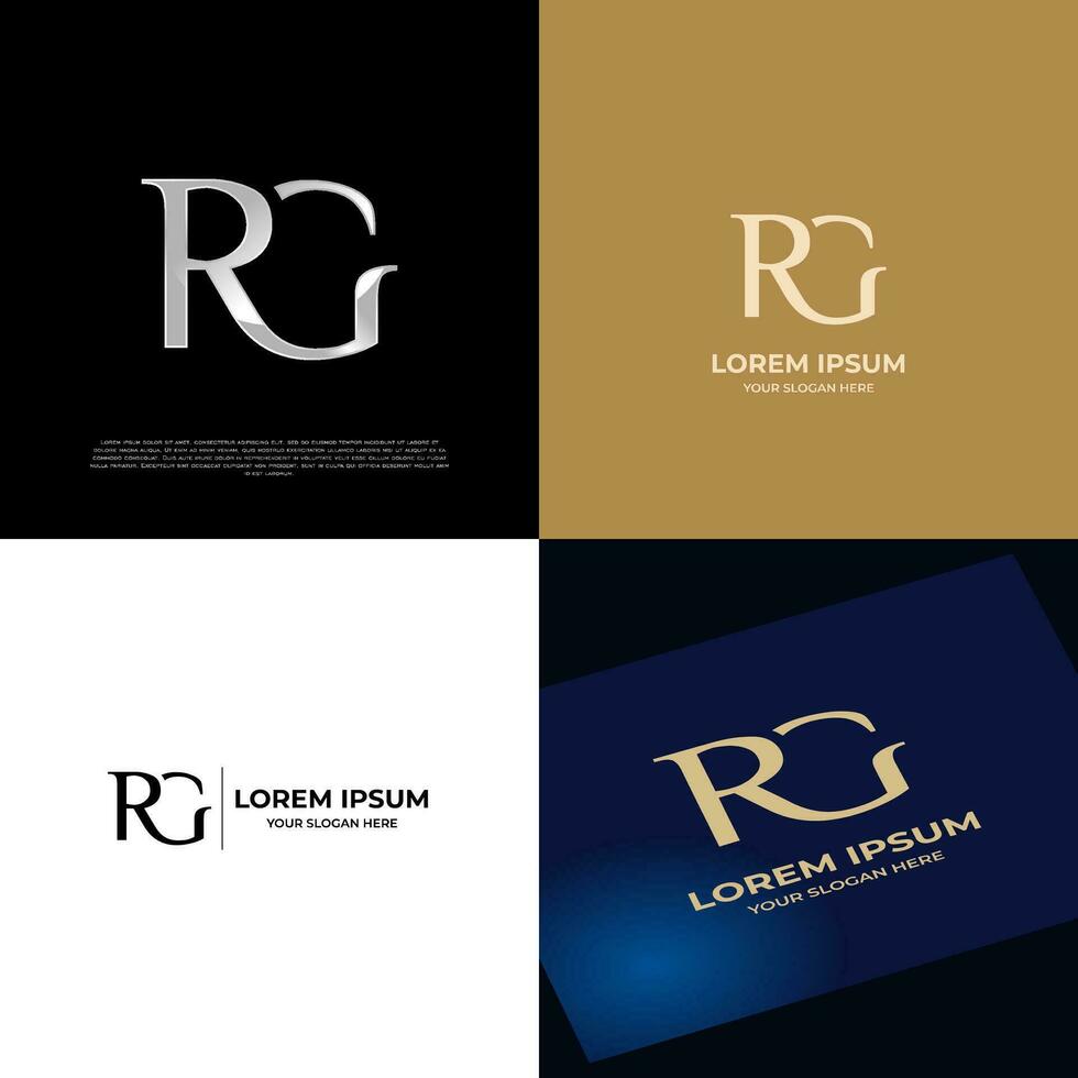 logotipo inicial rg letras tipografia moderno vetor