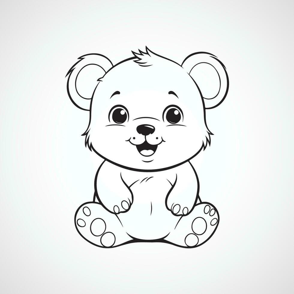 vetor fofa Urso de pelúcia Urso ilustração