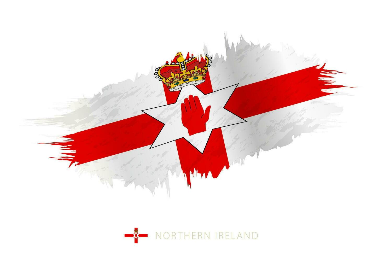 pintado pincelada bandeira do norte Irlanda com acenando efeito. vetor