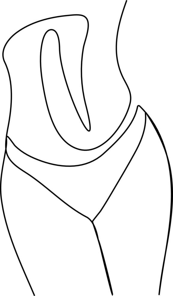 contorno de mulher em linha contínua desenhando o corpo de uma mulher sexy vetor