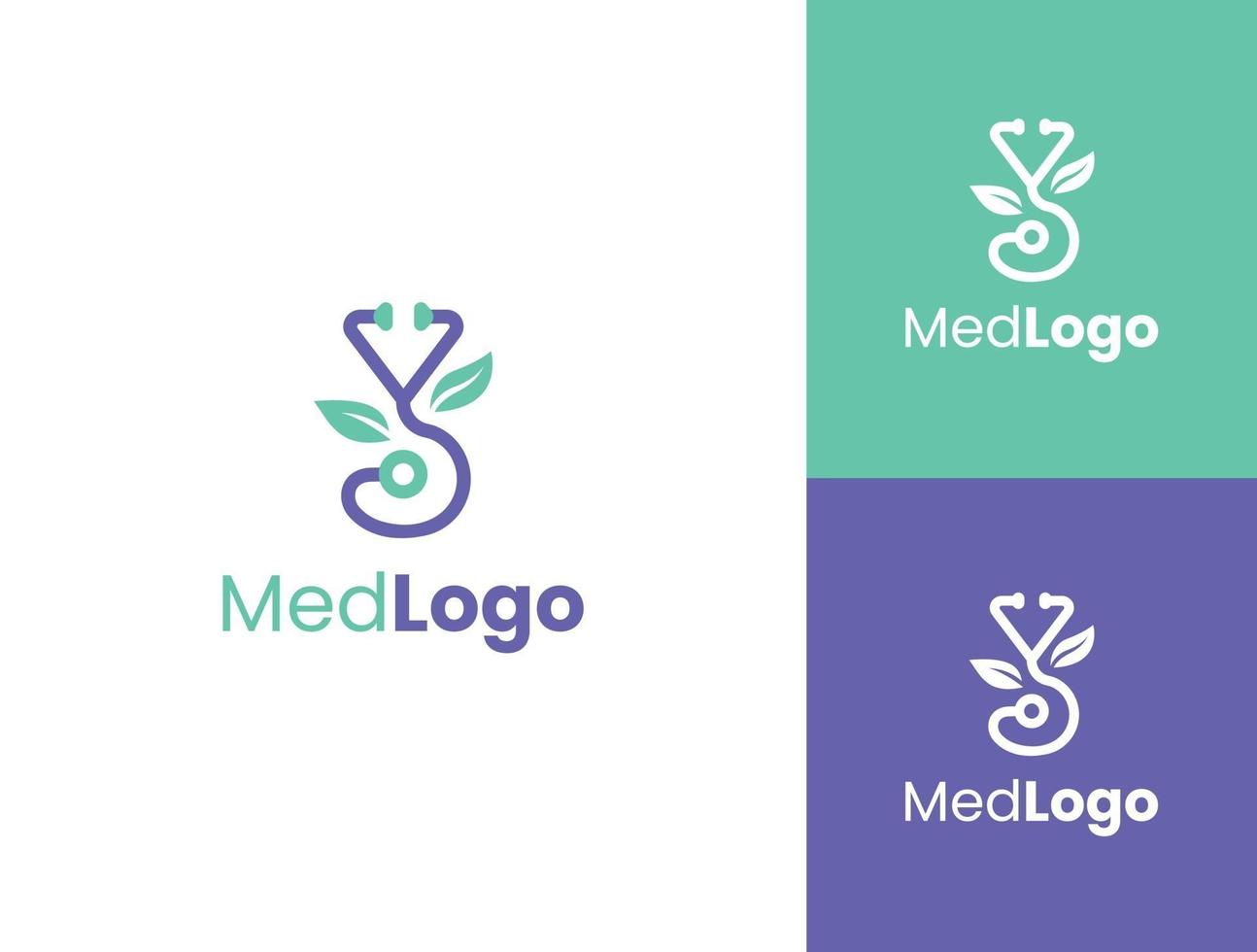 design de logotipo médico, logotipo de saúde natural, design de logotipo de hospitalidade vetor