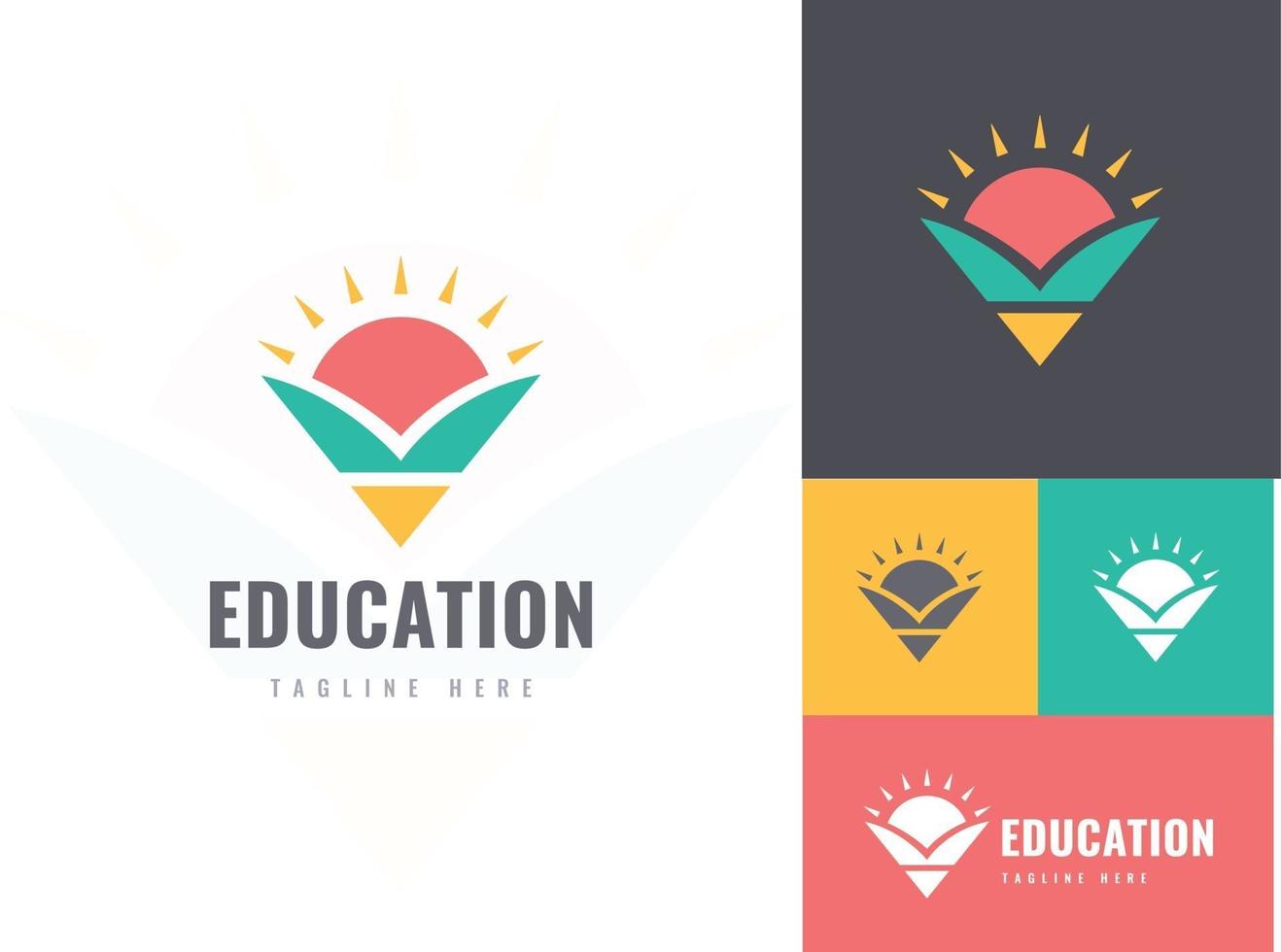 vetor de design de logotipo educacional, logotipo da escola, logotipo do lápis