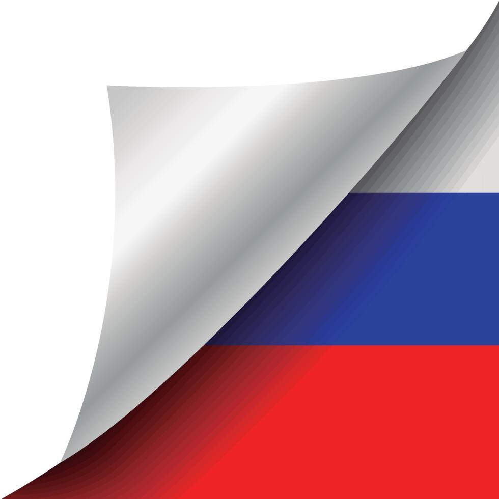 bandeira da rússia com canto enrolado vetor