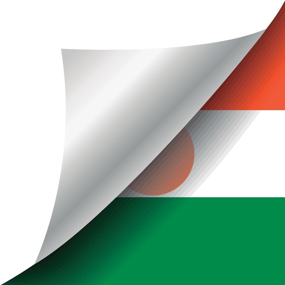 bandeira do niger com canto enrolado vetor