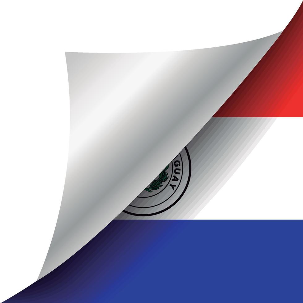 bandeira do paraguai com canto enrolado vetor