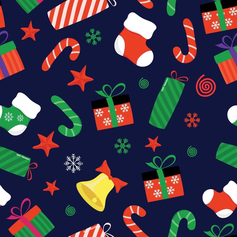 design de fundo padrão sem emenda de natal vetor