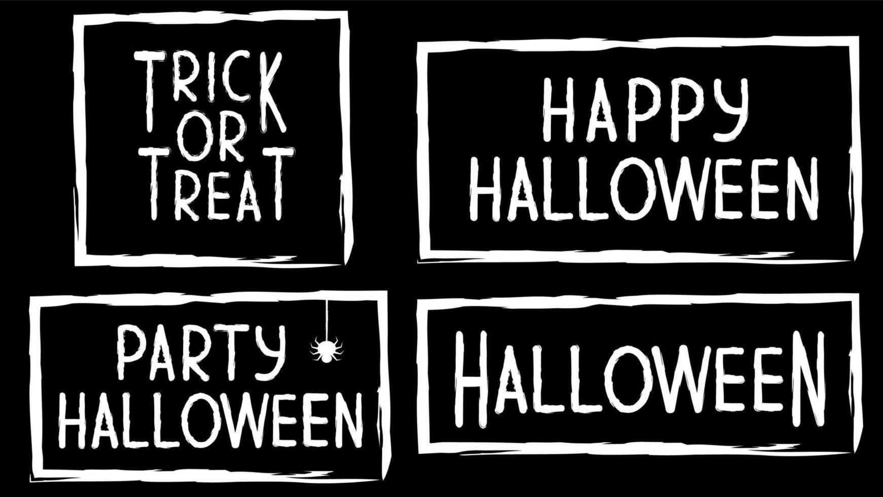 banner de texto com a inscrição. feliz festa de halloween vetor