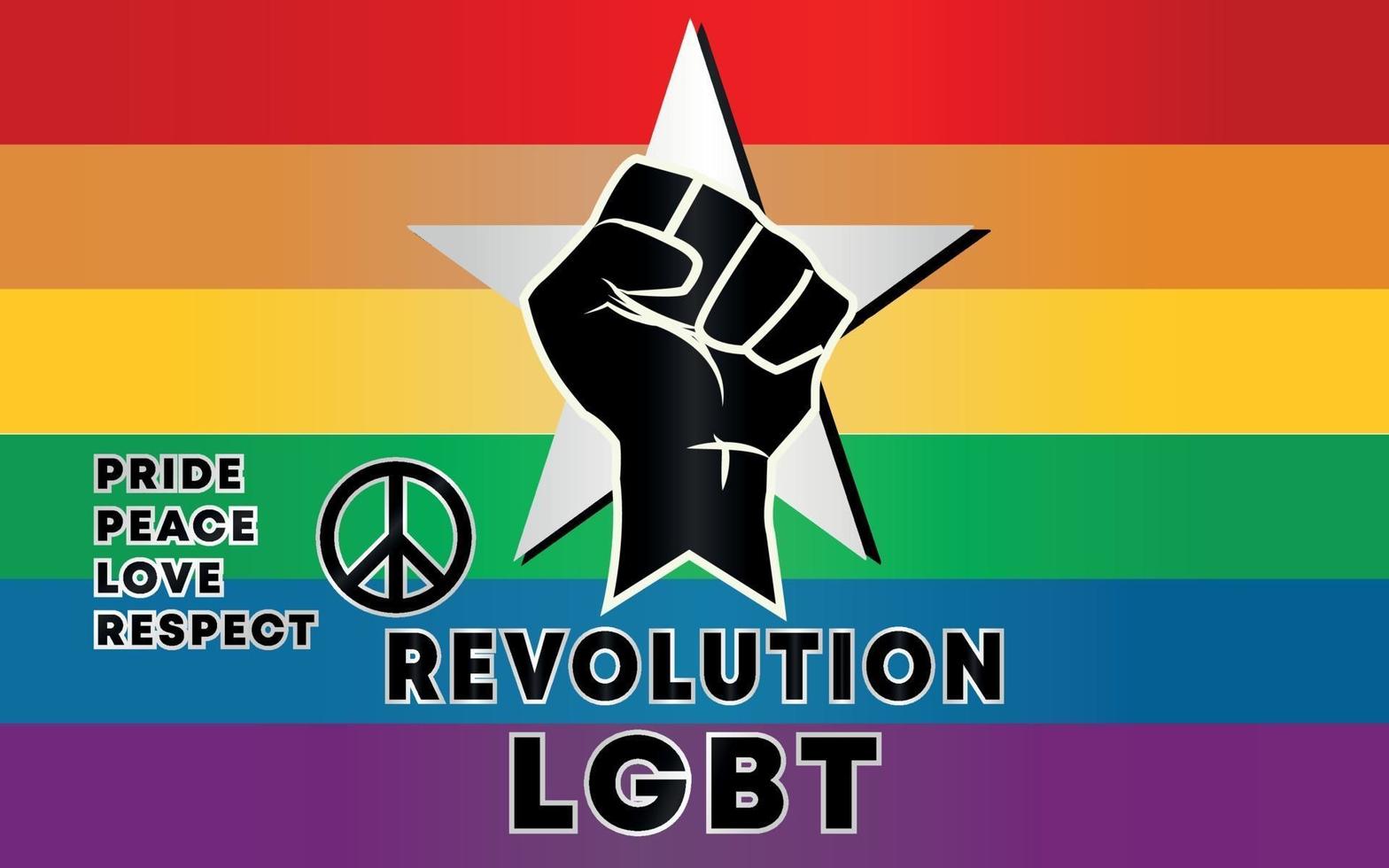 propaganda revolução nova bandeira do arco-íris orgulho lgbtq vetor