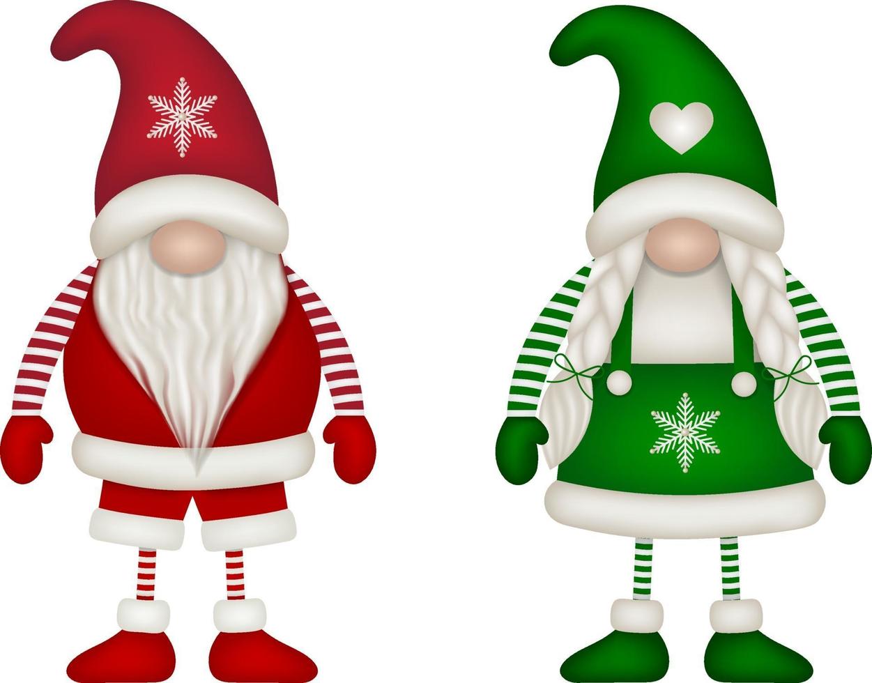 gnomos de natal engraçados isolados vetor