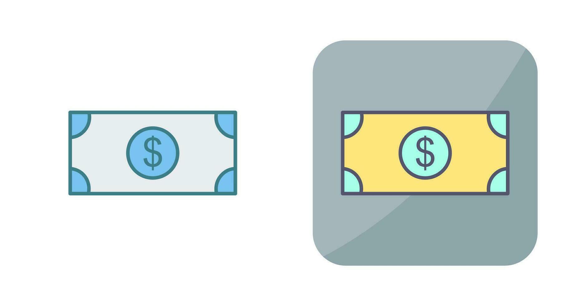 ícone de vetor de nota de dólar