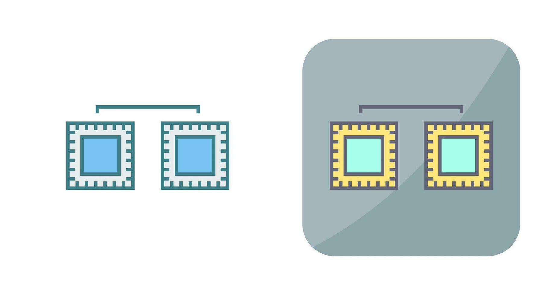 ícone de vetor conectado de processadores exclusivos
