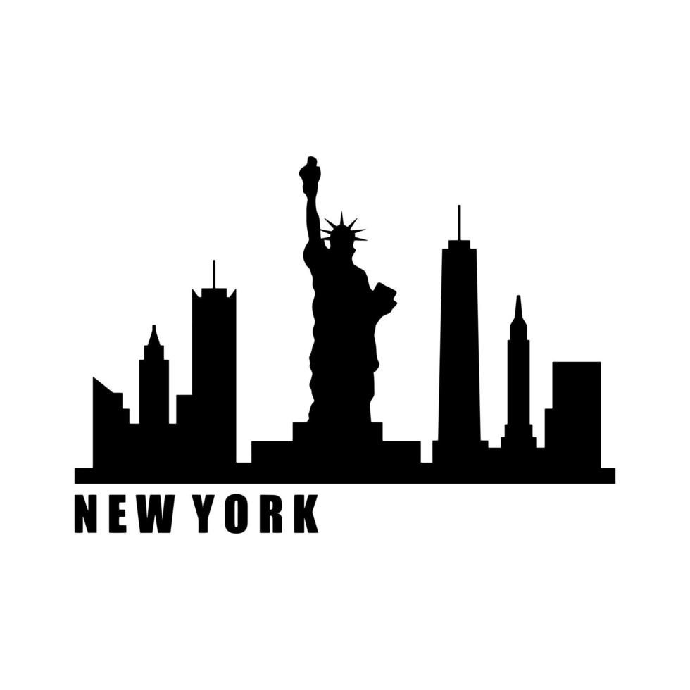 horizonte de nova york ilustrado em fundo branco vetor