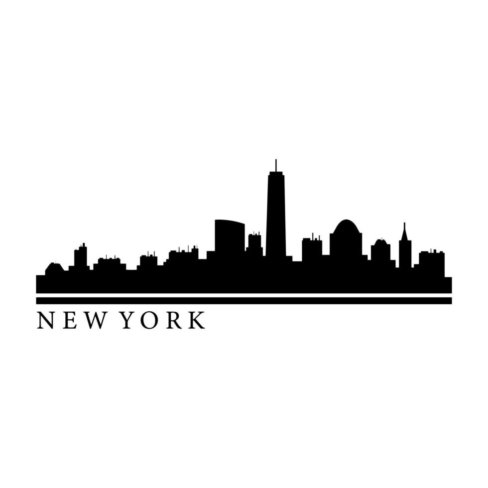 horizonte de nova york ilustrado em fundo branco vetor