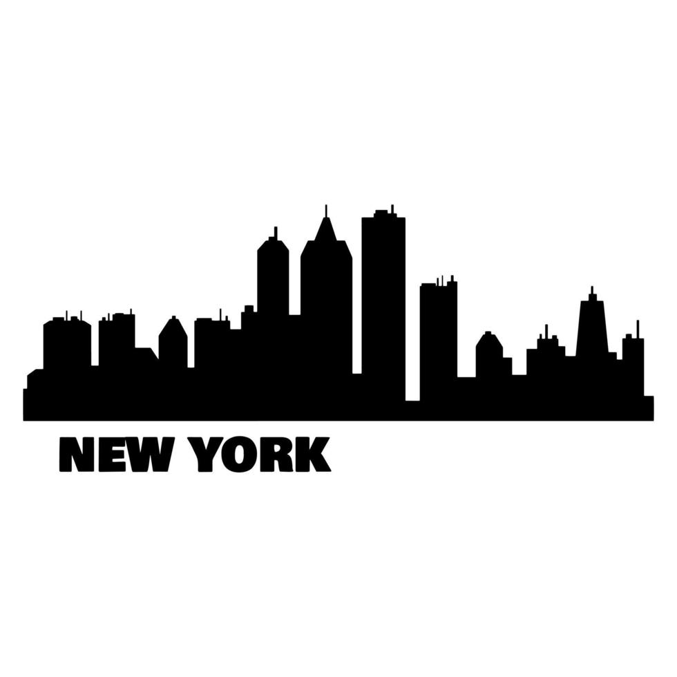 horizonte de nova york ilustrado em fundo branco vetor