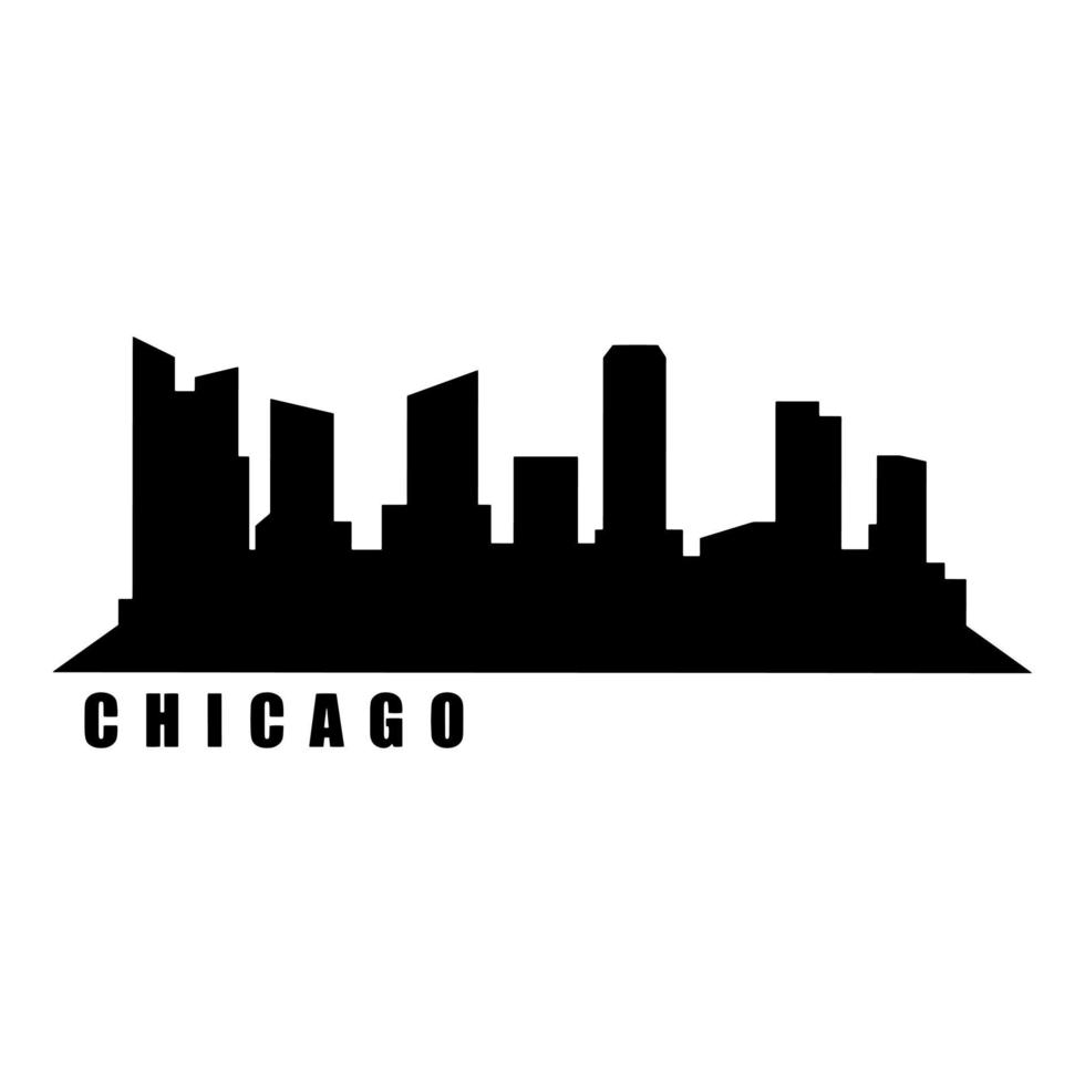 horizonte de Chicago ilustrado em fundo branco vetor