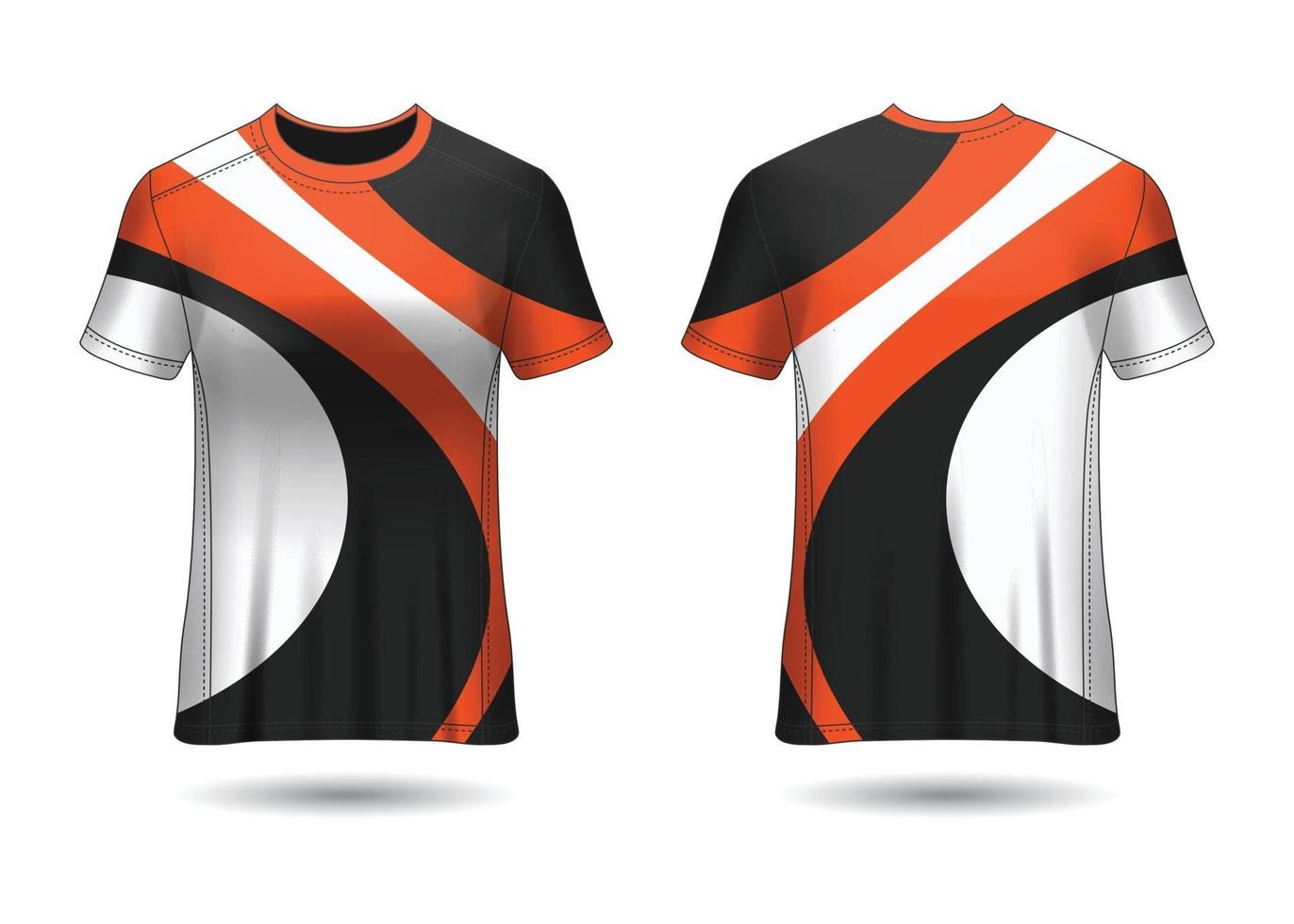 design de esporte de t-shirt. camisa de corrida. vista frontal e traseira uniforme. vetor