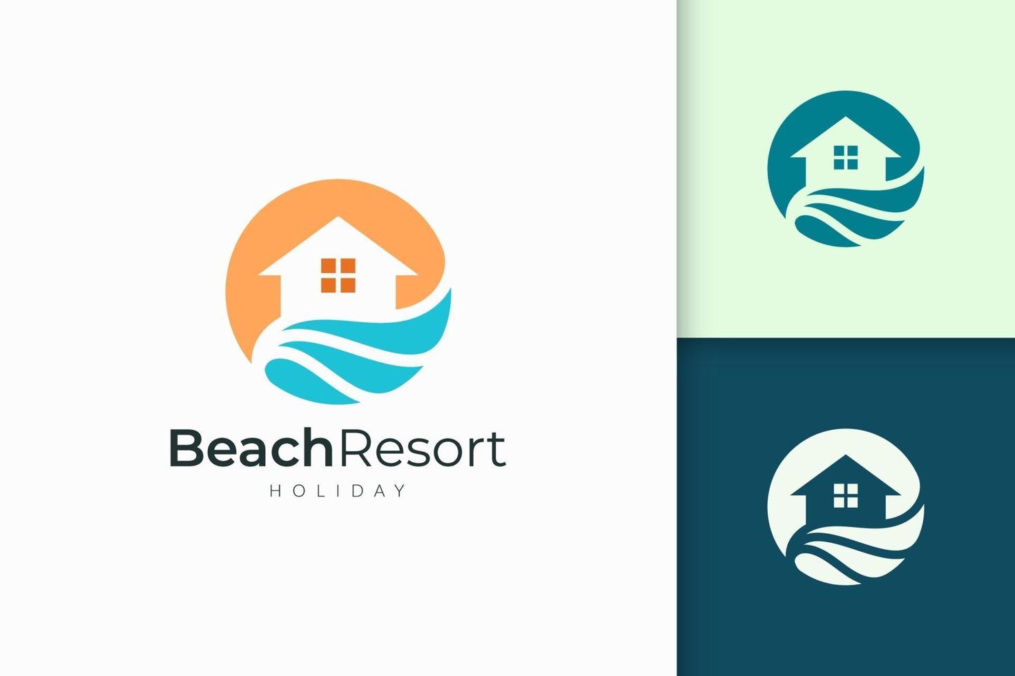 logotipo do resort ou propriedade em forma abstrata para negócios imobiliários vetor