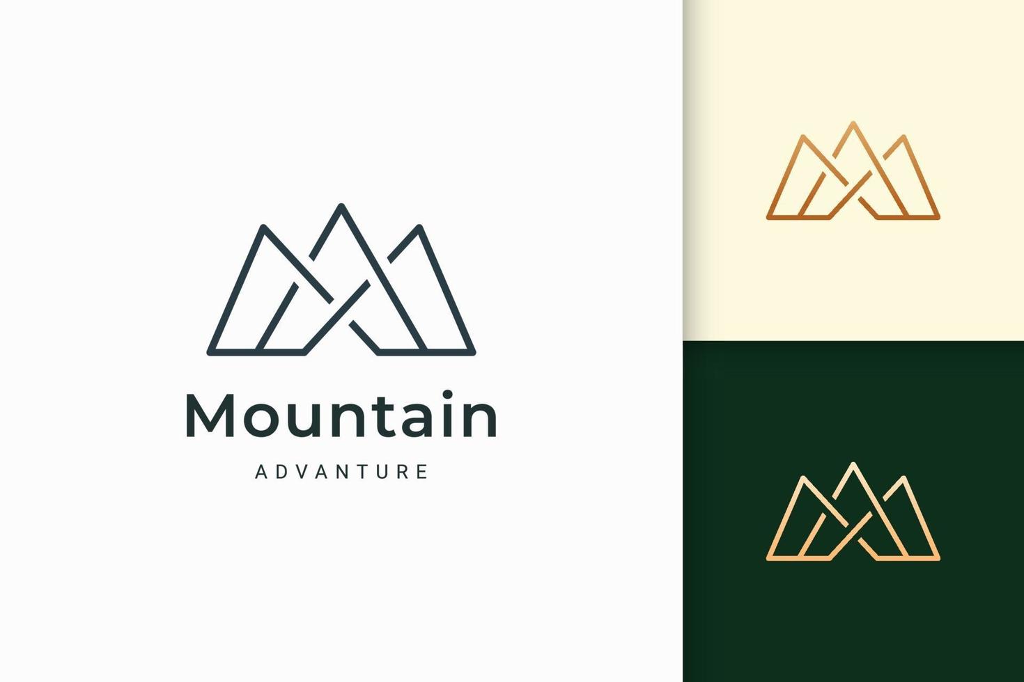 o logotipo da montanha para caminhada ou escalada representa aventura ou sobrevivência vetor