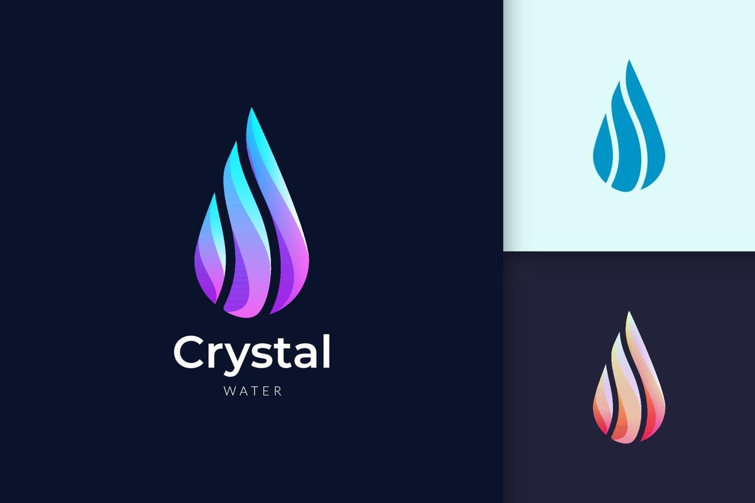 logotipo da Crystal Water para marca de beleza e cosméticos vetor
