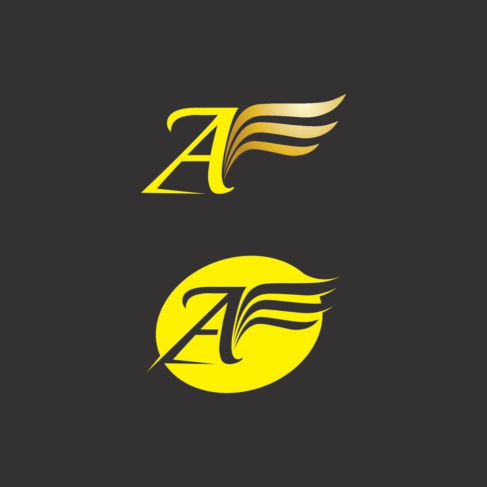 modelo de logotipo falcon asas de vetor e design de logotipo de fonte