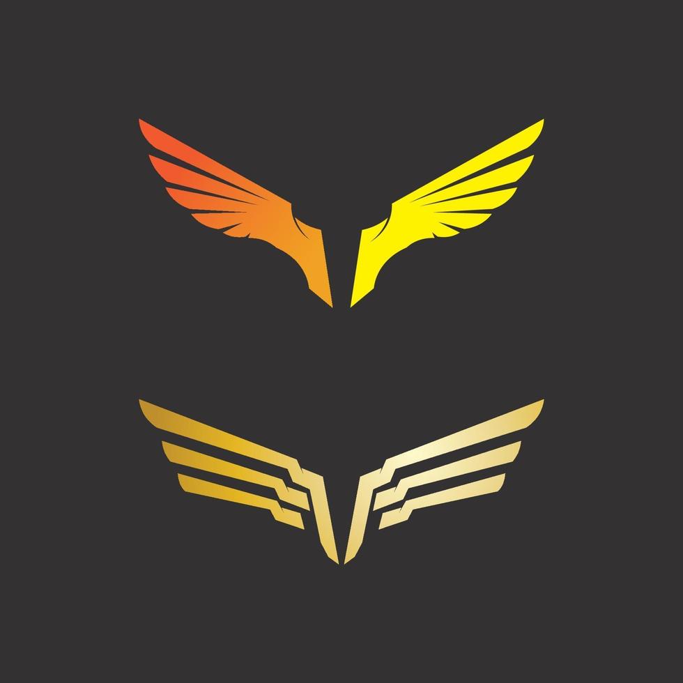 modelo de logotipo falcon asas de vetor e design de logotipo de fonte