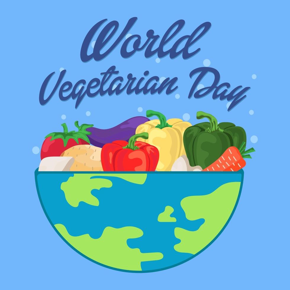 ilustração do dia vegetariano mundial vetor